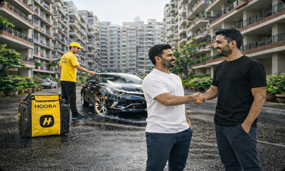 Three Founders, Two Buckets of Water: The Hoora Franchise and Car Wash at Home in Nagpur